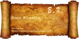 Basz Klaudia névjegykártya